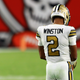 After taking over for an injured Drew Brees in Week 10, Jameis Winston watched Taysom Hill get the start against the Falcons.